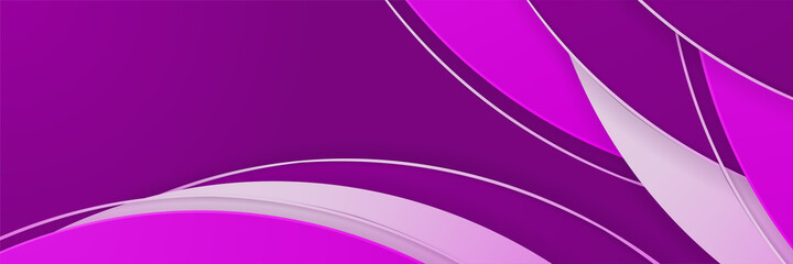 Wave Purple Abstract Geometric Wide Banner Design Background