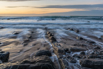 Fototapeta premium Waves at sunset-Bizkaia
