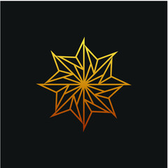 Mandala Ornaments, logo design of Crystal Pattern Blooming Star Splash snowflakes