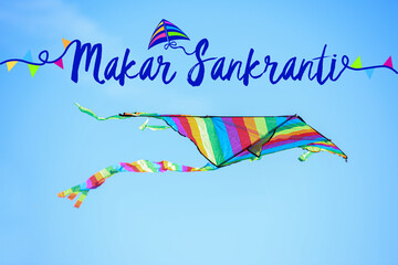 Beautiful greeting card for Happy Makar Sankranti with kite