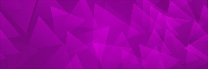 Triangle shape Purple Abstract Geometric Wide Banner Design Background