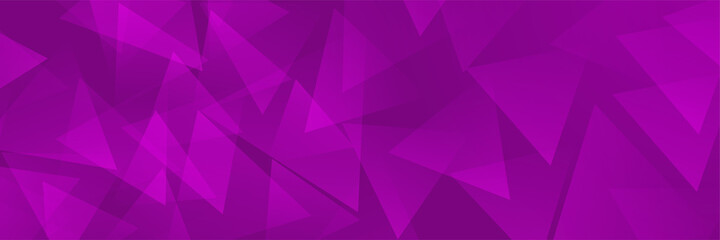 Obraz premium Triangle shape Purple Abstract Geometric Wide Banner Design Background