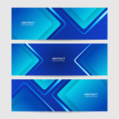 Fototapeta premium Light Dark Blue Abstract Geometric Wide Banner Design Background