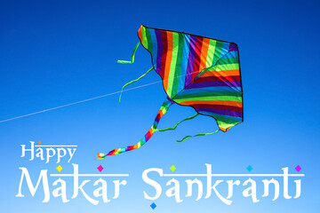 Beautiful greeting card for Happy Makar Sankranti with kite