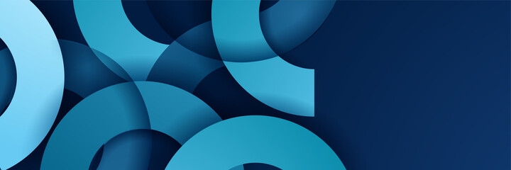 Slab Circle Tech Blue Abstract Geometric Wide Banner Design Background
