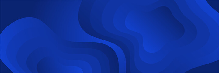 Wave Bloob Blue Abstract Geometric Wide Banner Design Background