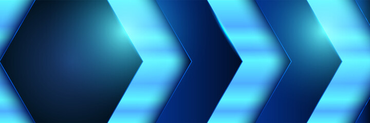 Hexagonal lamp Blue Abstract Geometric Wide Banner Design Background