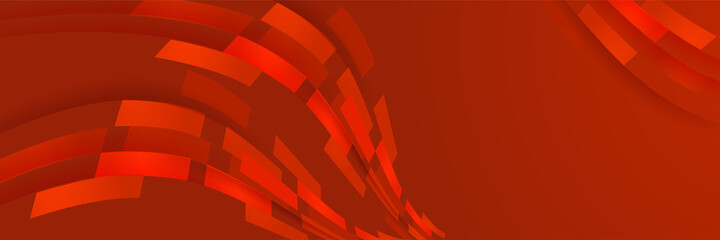 Groove Red Abstract Geometric Wide Banner Design Background