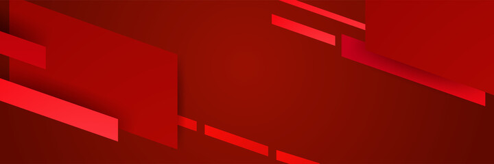 Modern Tech Red Abstract Stripes Wide Banner Design Background