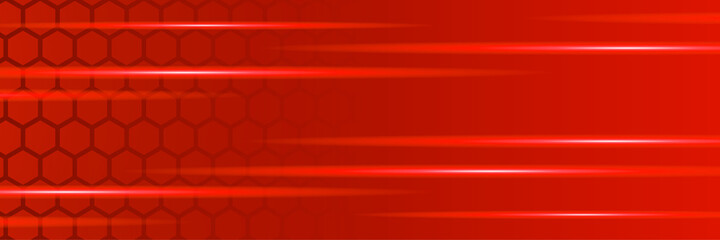 Flash Light Red Abstract Geometric Wide Banner Design Background
