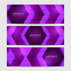 Flash Bright Line Purple Abstract Geometric Wide Banner Design Background