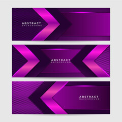 Arrow Tech PurpleAbstract Geometric Wide Banner Design Background