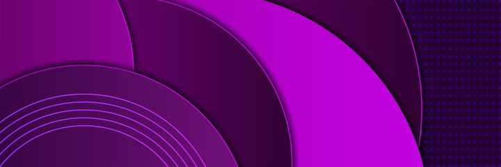 Wive Line Tech Purple Abstract Geometric Wide Banner Design Background
