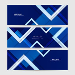 Strapes Frame Blue Whiite Abstract Memphis Geometric Wide Banner Design Background