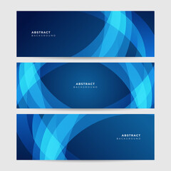 Wave Tech Transparant Blue Abstract Memphis Geometric Wide Banner Design Background
