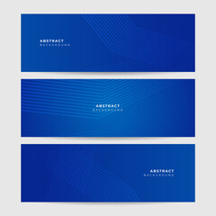 Blend Thin Line Blue White Abstract Memphis Geometric Wide Banner Design Background