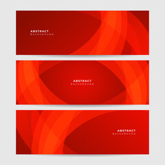 Wave Tech Transparant Red Abstract Memphis Geometric Wide Banner Design Background