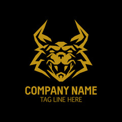 silhouette of golden wolf logo template, this simple and cool image is perfect for adventure clothing logo or for sport team logo. Also suitable for t-shirt and merchandise design