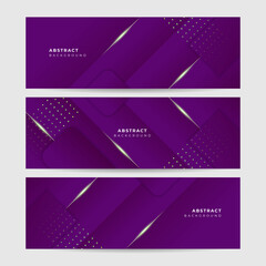 Fototapeta premium Set of modern abstract purple banner background