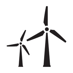 wind turbines icon in simple style on white background.