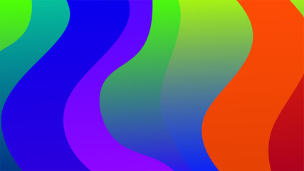 Rainbow Bloob Colorful Abstract Memphis Geometric Design Background