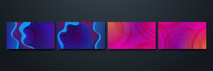 Gradient Wavy Transparant Colorful Abstract Geometric Design Background