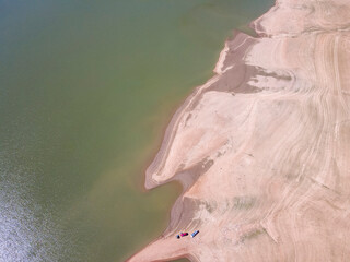 Aerial view of Domlyan Reservoir, Sredna Gora Mountain, Bulgaria