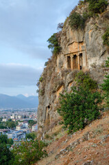 Fototapeta premium Lycian tombs in Fethiye, Turkey