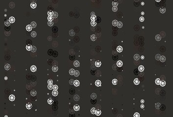 Light Black vector background with xmas snowflakes.