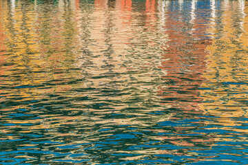 Colours reflected in the waters of Portifino harbour