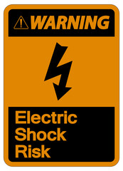 Warning Electric Shock Risk Symbol Sign On White Background