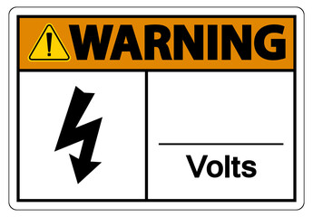 Fototapeta premium Warning Volts Symbol Sign On White Background