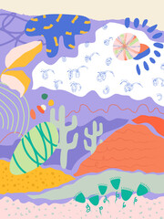 Retro abstract collage cut out texture.