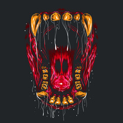 Beast mouth vector illustration