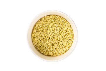 Instant Ramen Noodles in a Cup on white background