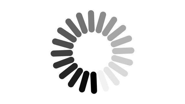 Loading circle icon on white background animation. Loading circle sign. Loading Bar icon. loading black icon on white 4k 