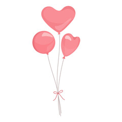 heart shaped balloons vector illustration. 