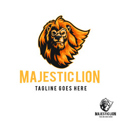 Majestic lion vector logo mascot