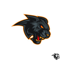 Black panther vector logo mascot