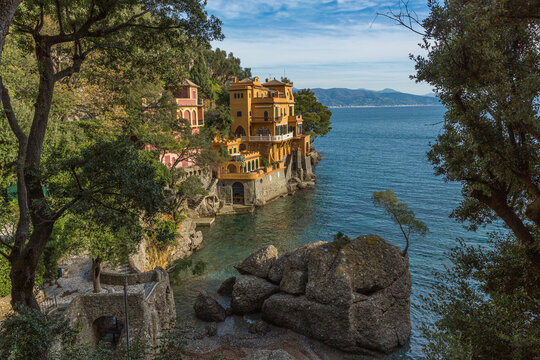 View of Cannone Bay, (Baia Cannone) on the northern Italian coast.