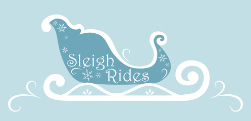 A wintery blue and white sleigh
