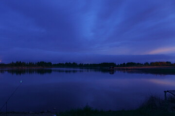 sunset over the lake