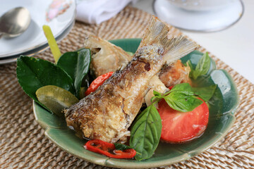 Asem-asem Pindang Bandeng or Sop Bandeng (Milkfish Soup),  Indonesian Fish Dish  Soup Served for Chinese New Year (Imlek)