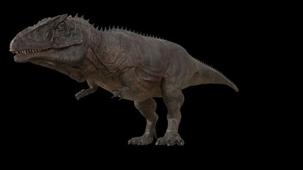 Hybrid Giganotosaurus Cinematic roar animation of background, 3d rendering
