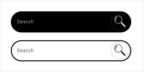 Obraz premium Search here. Search bar for ui. Search bar vector icons in flat design