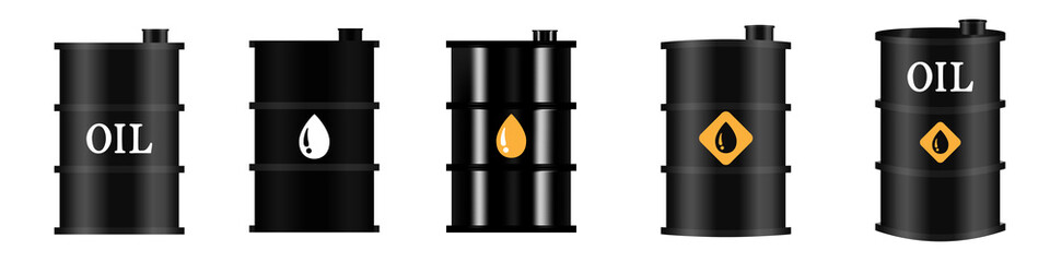 Tanks with oil. The lying barrel with spilled liquid.Simple shape of petroleum drops