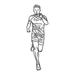 line art of man posing in running style
