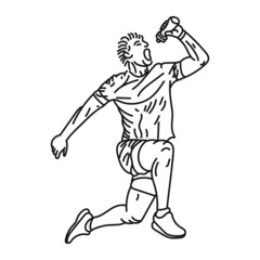 line art of man posing in running style