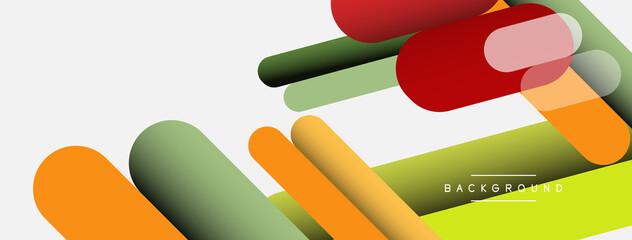 Overlapping round shapes and lines background. Vector illustration for wallpaper banner background or landing page