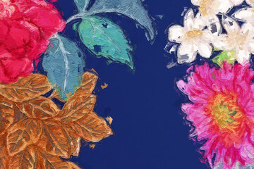 Beautiful abstract flower and bouquet illustration